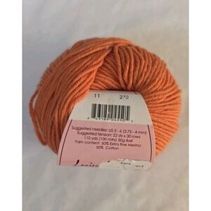 Louisa Harding AIMEE Yarn "Ianthe" Orange color Cotton/Merino 110yds